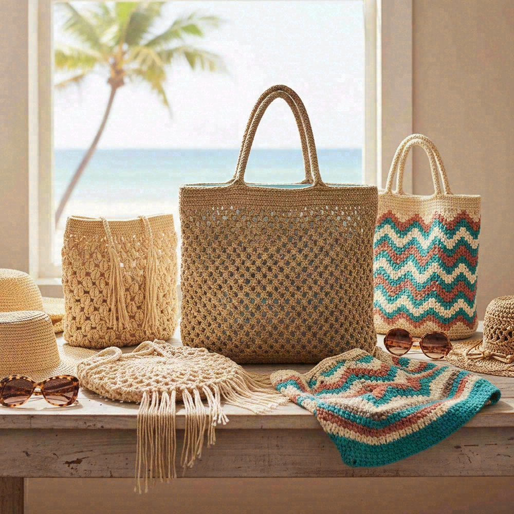 Crochet tote and market bag silhouettes