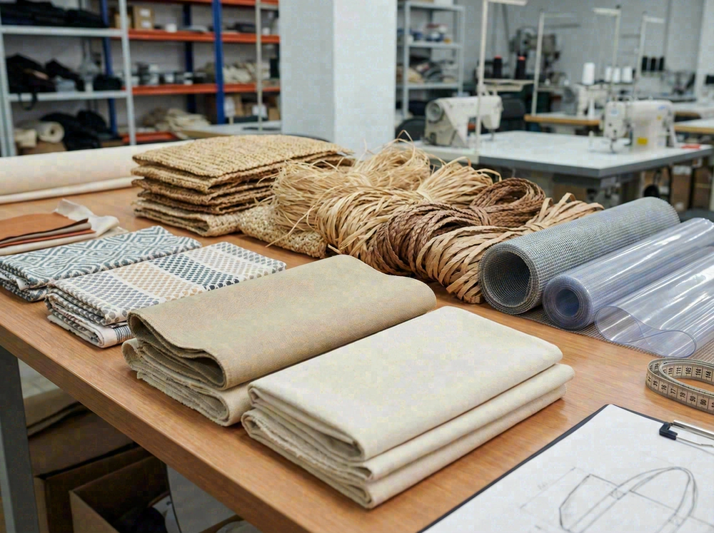 Canvas designer beach tote material options