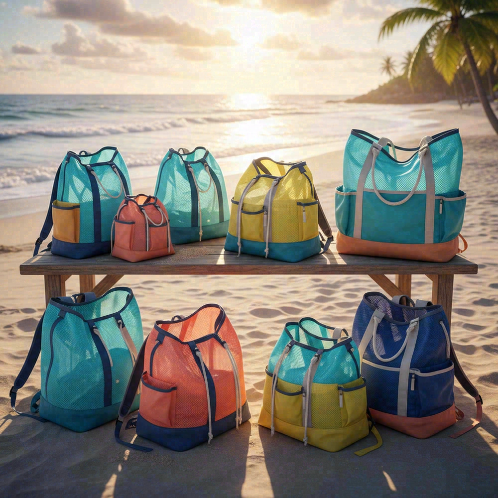 Wholesale mesh beach bags for sand-free storage