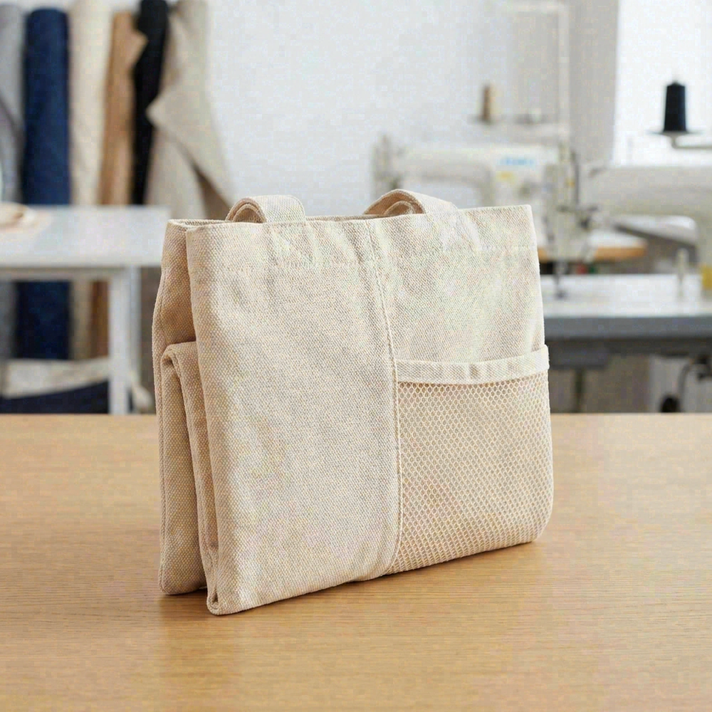 Foldable canvas shopper bag