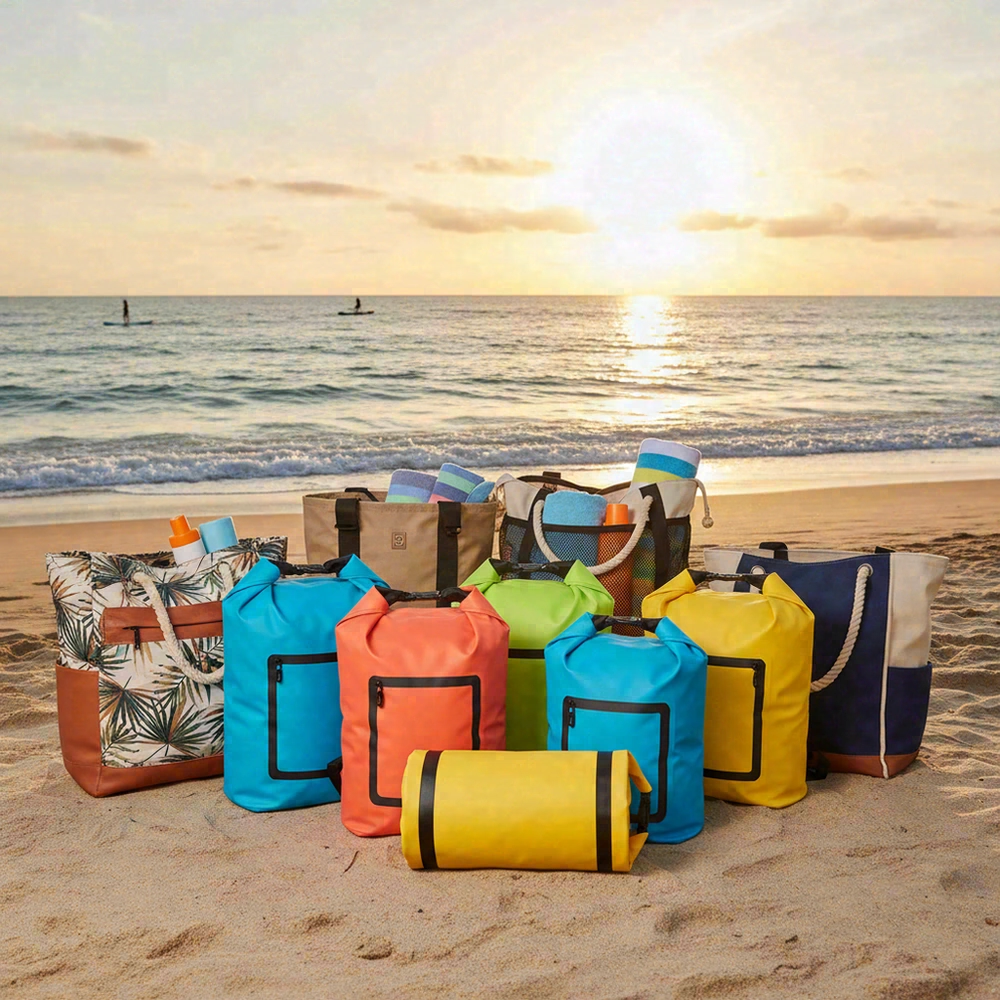 Waterproof dry bags for beach and water sports