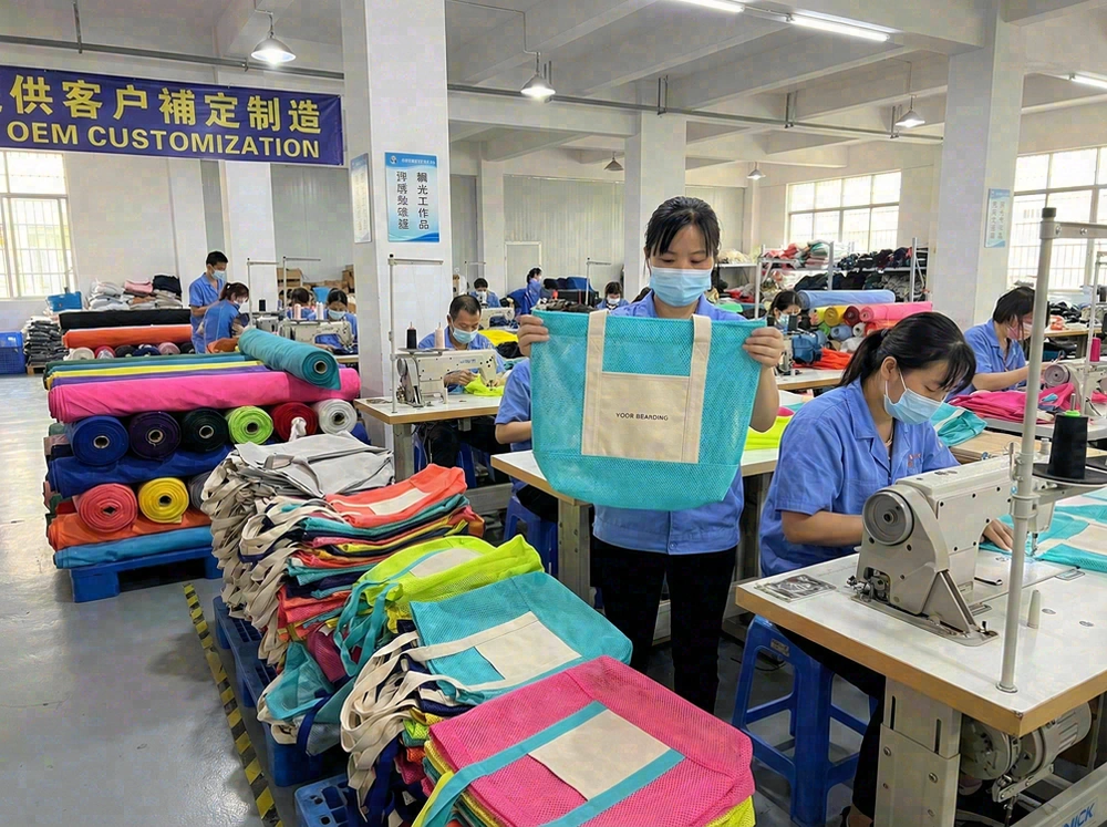 Custom mesh beach bags bulk workflow