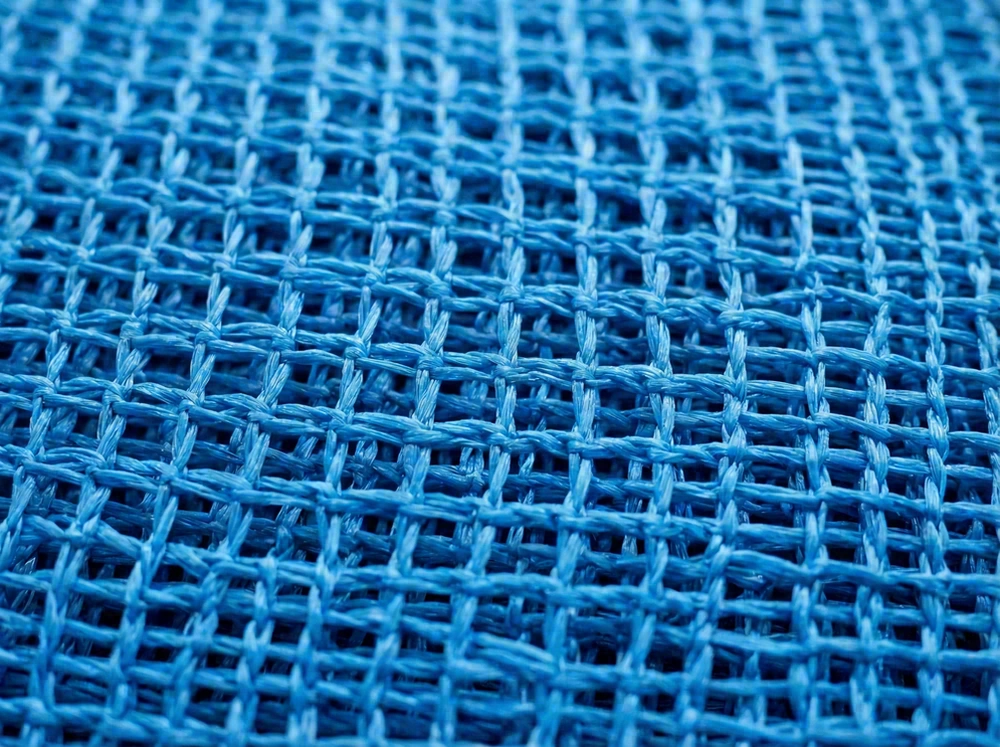 Mesh beach tote material closeup