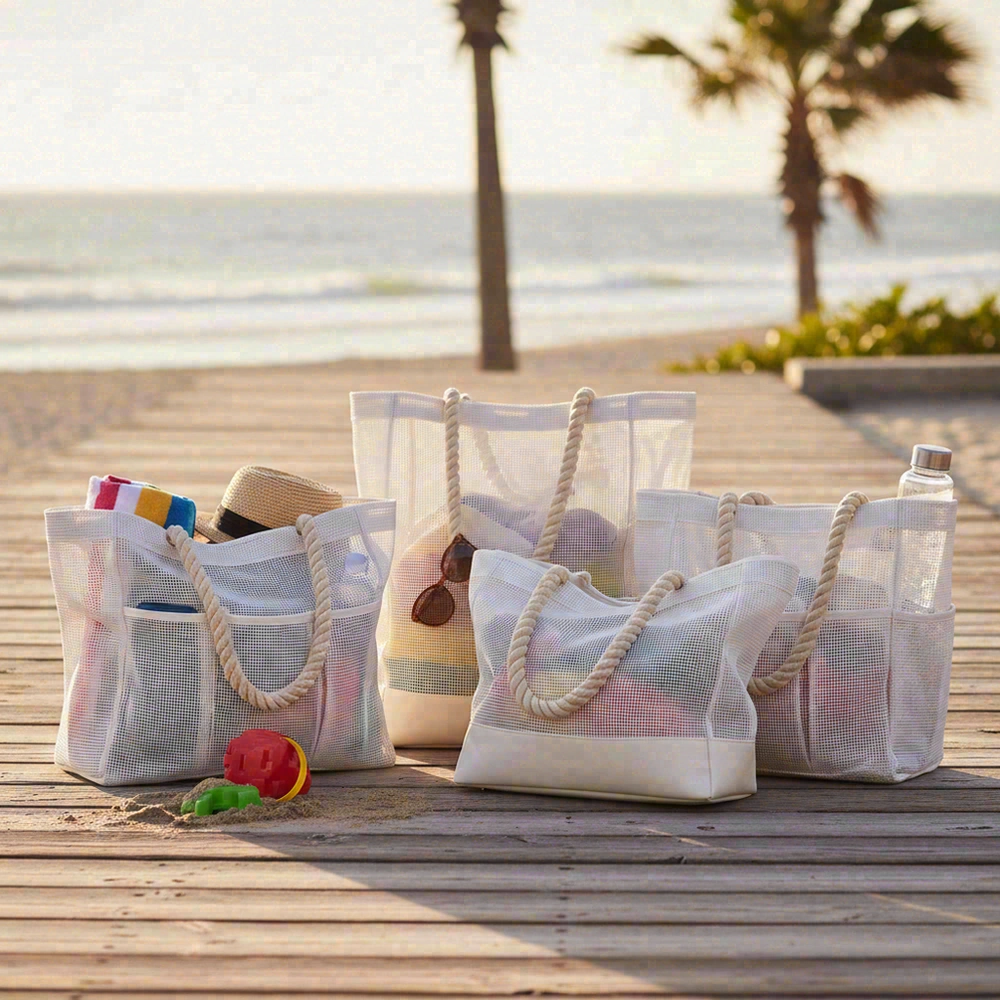 Classic mesh beach tote wholesale