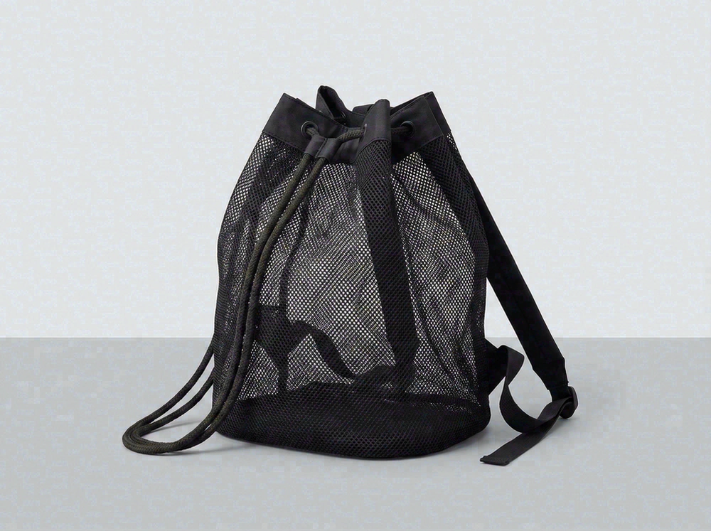 Mesh drawstring beach backpack