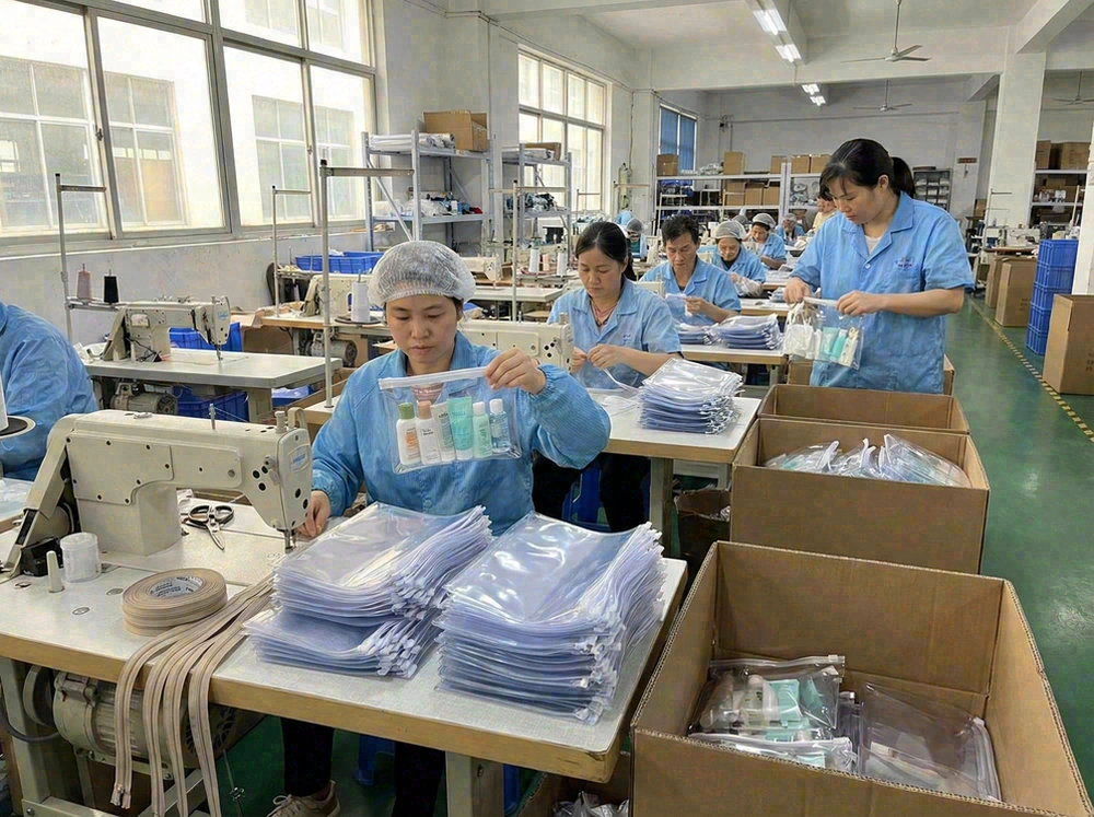 clear zipper pouch for travel items