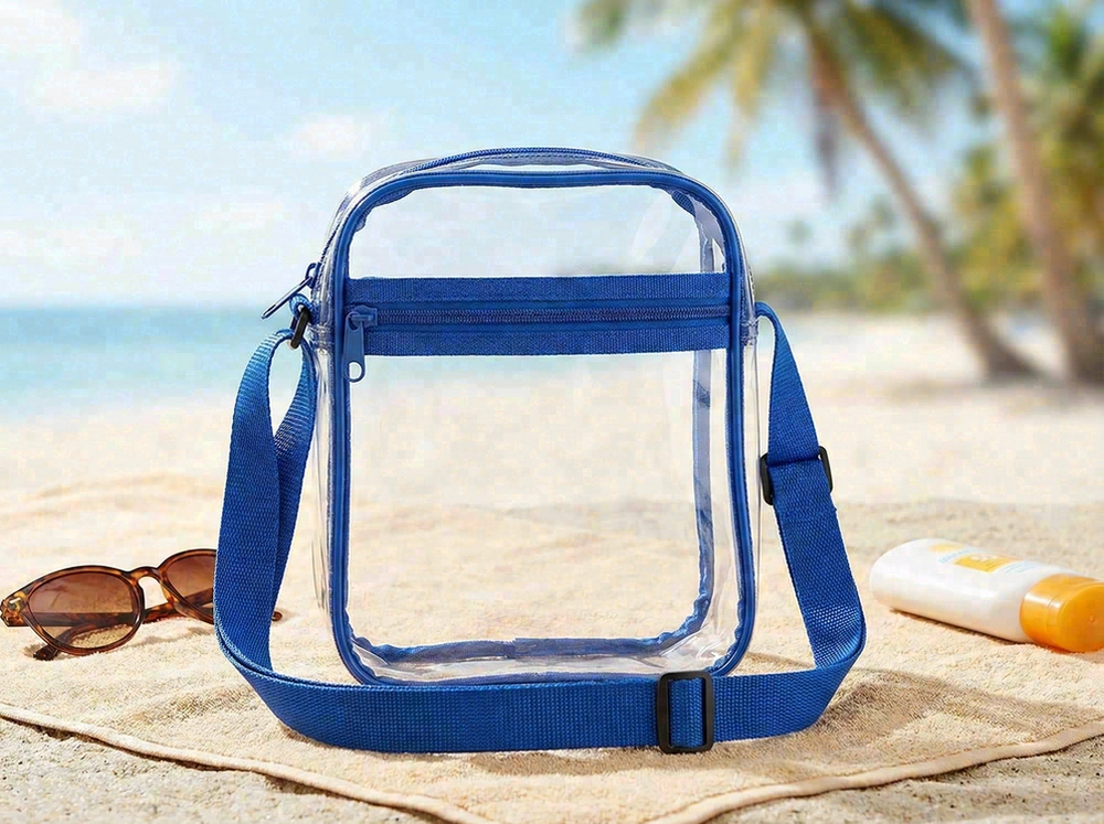 clear crossbody bag with zipper