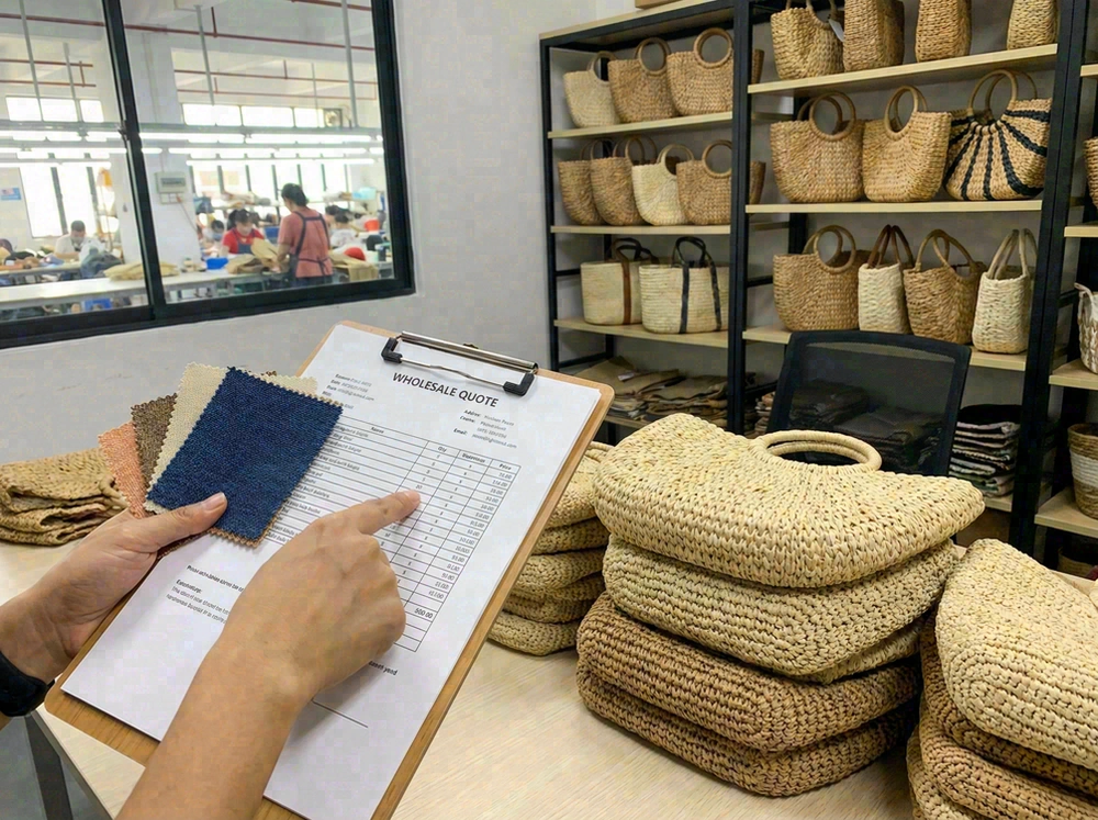 Wholesale quote for woven beach bags