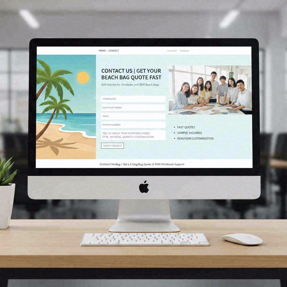 Beach bag quote contact options