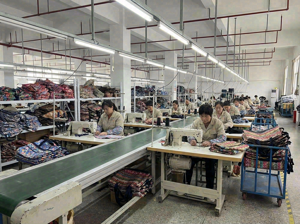 Beach bag factory China production line