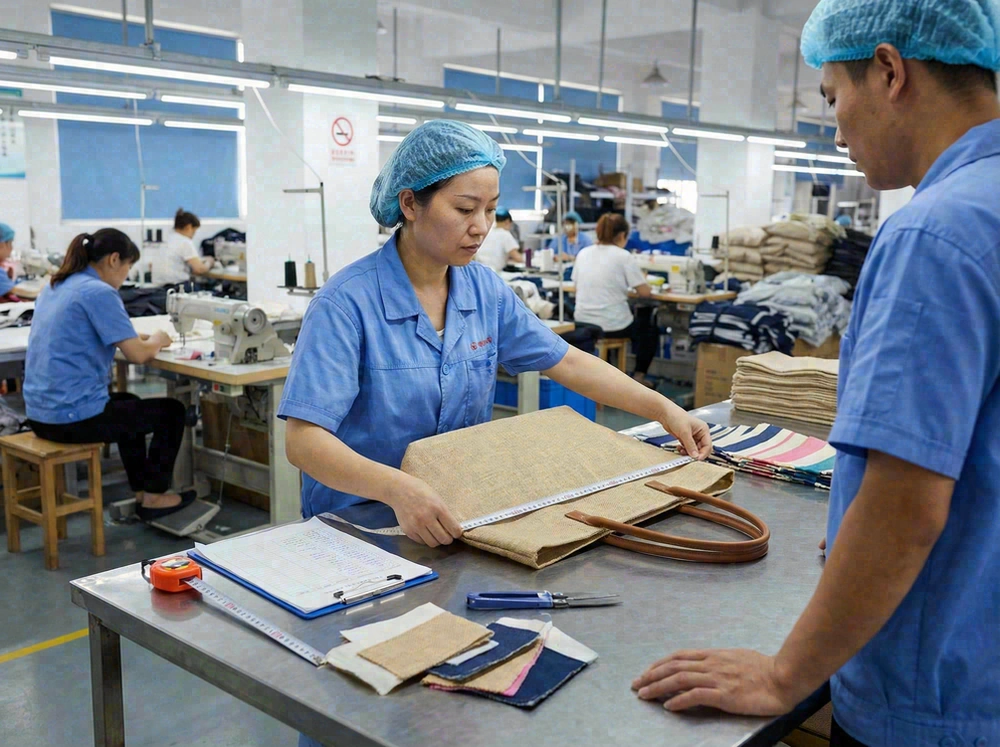 QC measurement check for bag dimensions